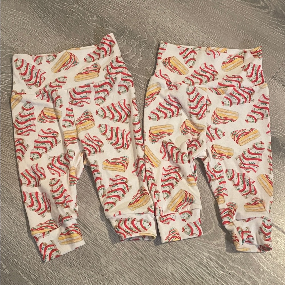 Christmas tree cake twin bundle baby leggings